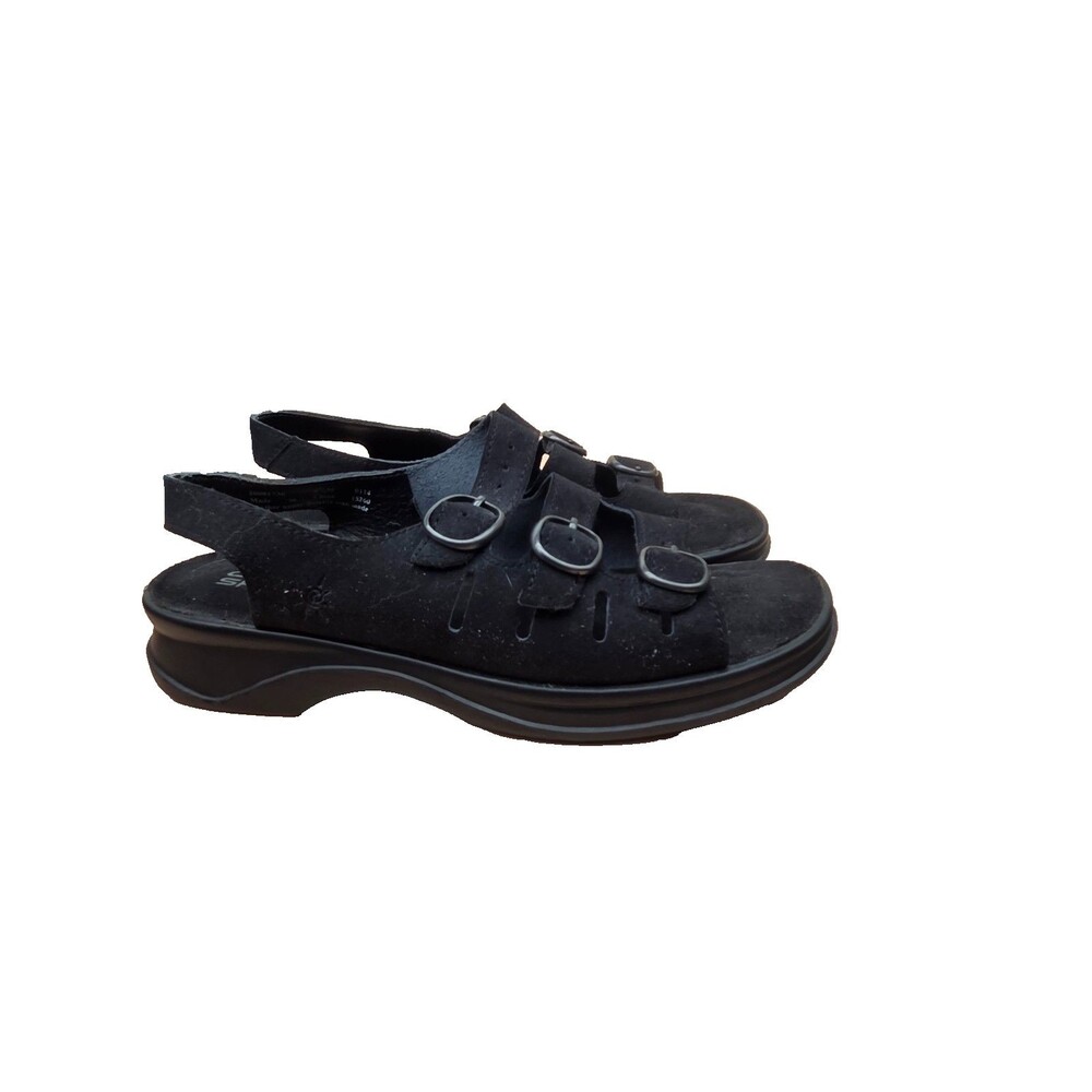 Clarks Womens Springers Slingback Sandals Size 6.5 Leather Black